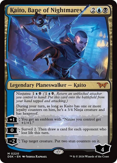 MTG Kaito, Bane of Nightmares PDSK 220p Promo Pack Foil