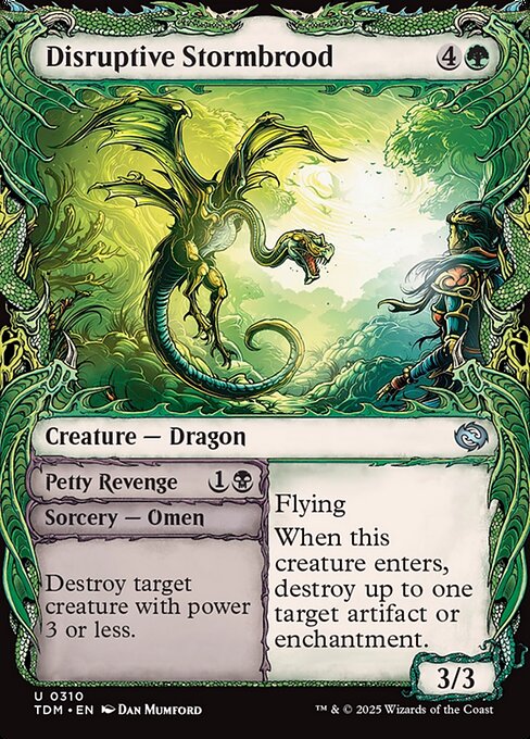 MTG Disruptive Stormbrood // Petty Revenge TDM 310 Showcase Draconic Frame Foil