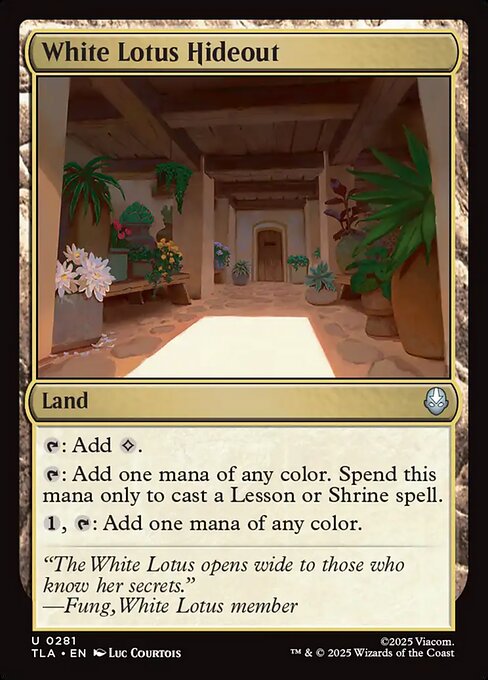 MTG White Lotus Hideout TLA 281 Regular Nonfoil