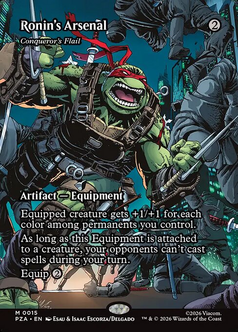 MTG Conqueror's Flail PZA 015 Borderless Source Material Foil