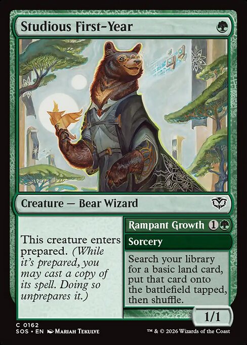 MTG Studious First-Year // Rampant Growth SOS 162 Regular Foil