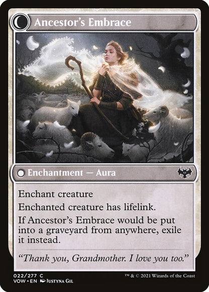 MTG Kindly Ancestor // Ancestor's Embrace VOW 022 Standard Foil reverse