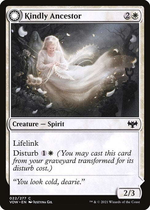 MTG Kindly Ancestor // Ancestor's Embrace VOW 022 Standard Nonfoil front