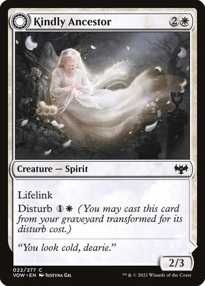 MTG Kindly Ancestor // Ancestor's Embrace VOW 022 Standard Nonfoil front