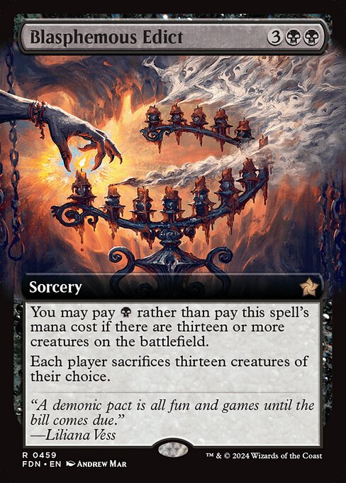 MTG Blasphemous Edict FDN 459 Extended Art Nonfoil