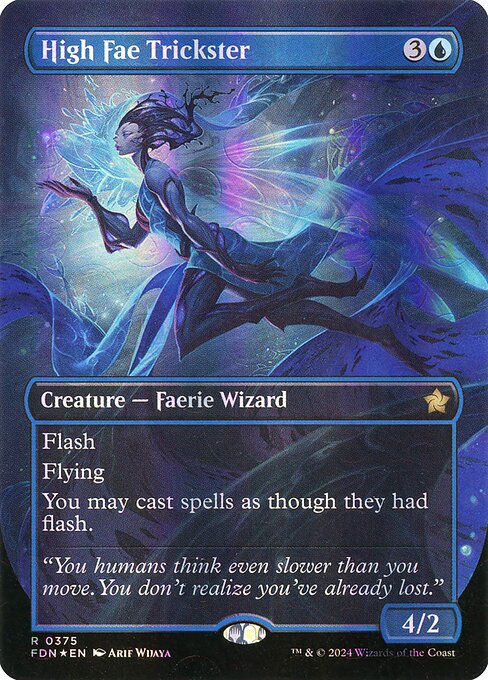 MTG High Fae Trickster FDN 375 Borderless Mana Foil