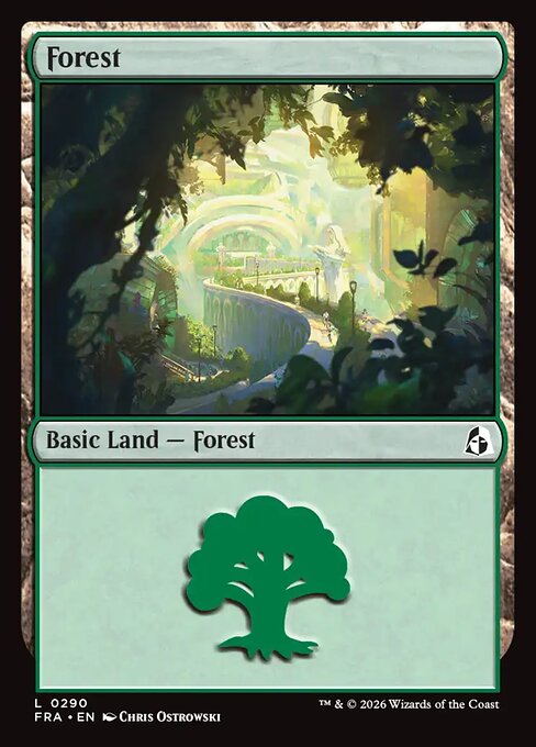 MTG Forest FRA 290 Standard Foil front