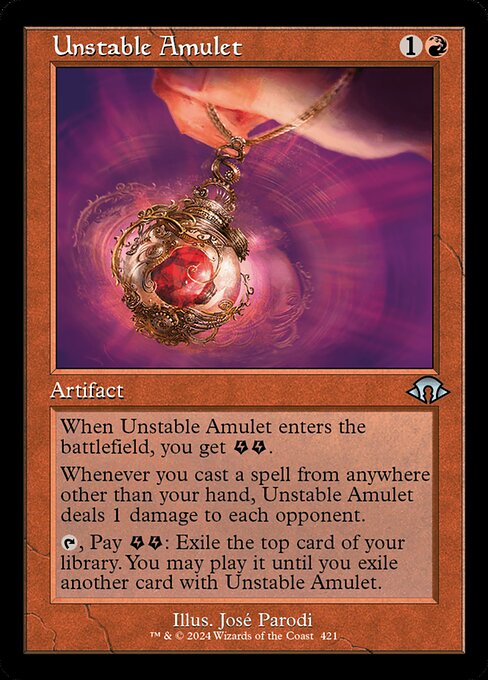 MTG Unstable Amulet MH3 421 Retro Frame Foil