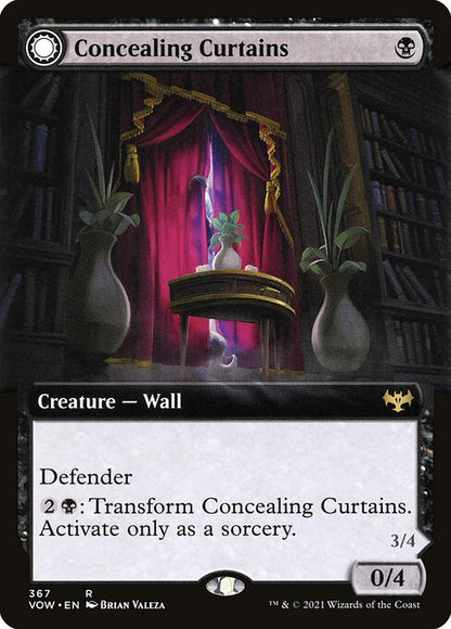 MTG Concealing Curtains // Revealing Eye VOW 367 Extended Art Nonfoil front