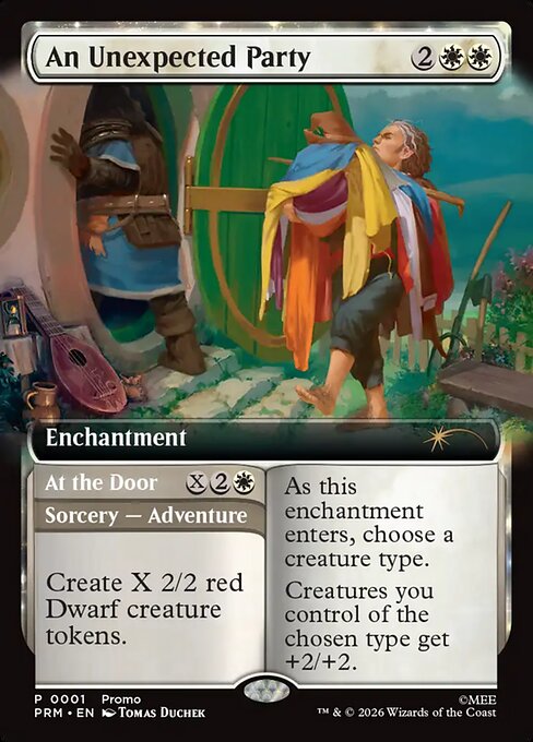 MTG An Unexpected Party // At the Door PW26 014 Extended Art WPN Promo Foil