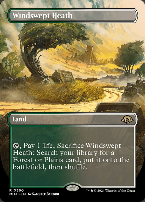 MTG Windswept Heath MH3 360 Borderless Land Foil