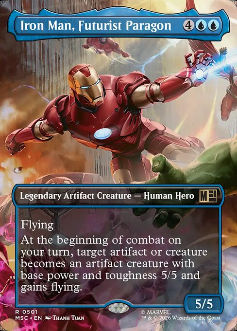 MTG Iron Man, Futurist Paragon MSC 501 Borderless Nonfoil