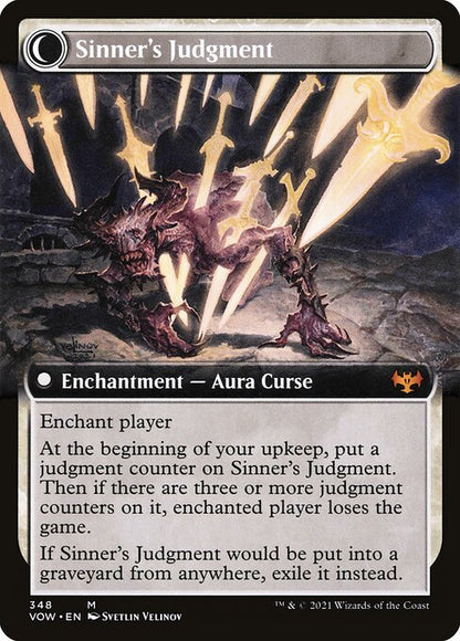 MTG Faithbound Judge // Sinner's Judgment VOW 348 Extended Art Foil reverse