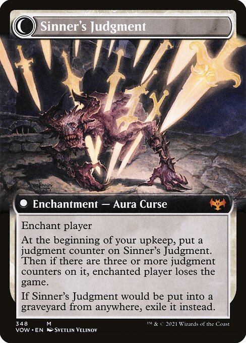 MTG Faithbound Judge // Sinner's Judgment VOW 348 Extended Art Nonfoil reverse