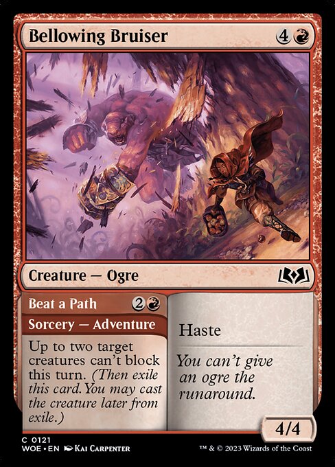 MTG Bellowing Bruiser // Beat a Path WOE 121 Regular Foil