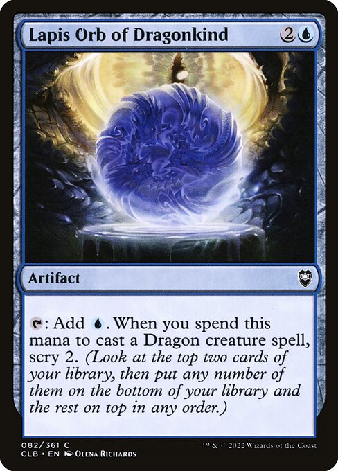MTG Lapis Orb of Dragonkind CLB 082 Regular Nonfoil