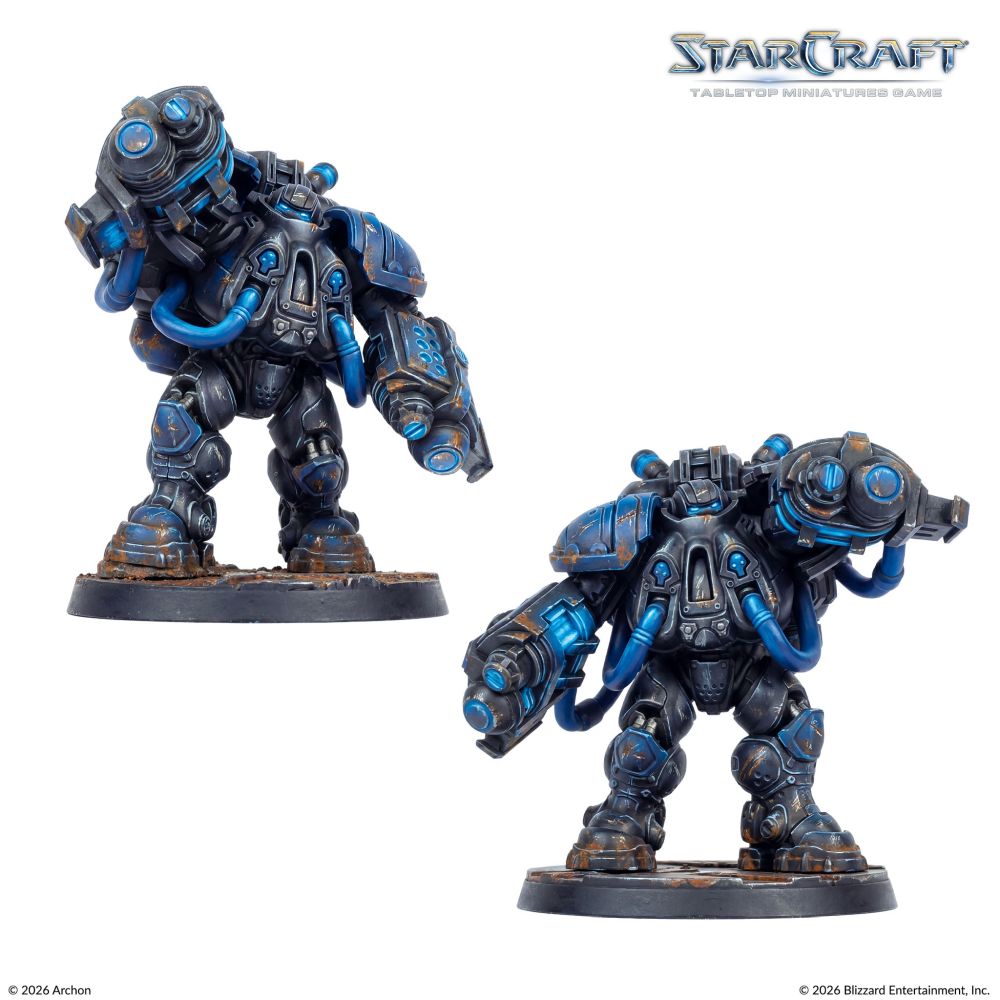Painted StarCraft Terran Marauder miniature examples