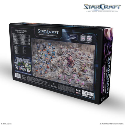 Rear view of the StarCraft Founders Edition starter set box