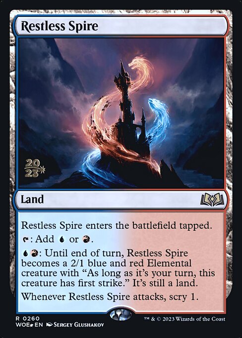 MTG Restless Spire PWOE 260s Prerelease Foil