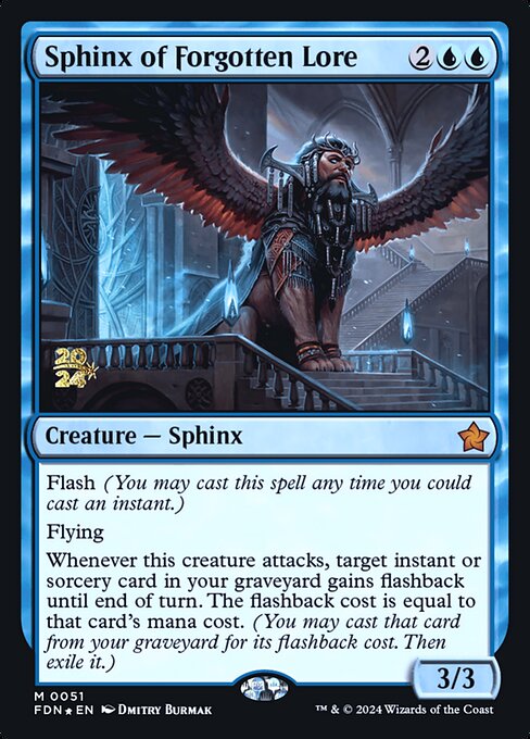 MTG Sphinx of Forgotten Lore PFDN 051s Prerelease Foil