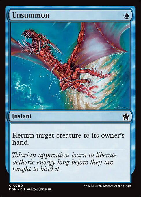 MTG Unsummon FDN 750 Welcome Deck Nonfoil