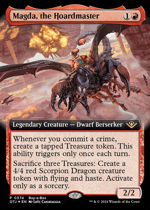 MTG Magda, the Hoardmaster OTJ 374 Extended Art Buy a Box Promo Foil
