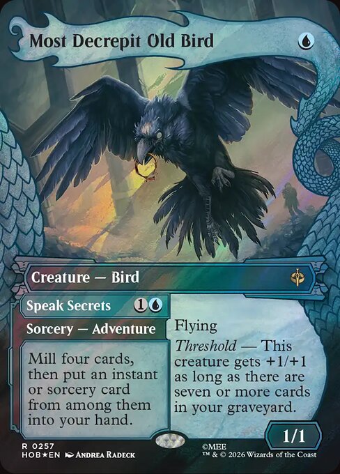 MTG Most Decrepit Old Bird // Speak Secrets HOB 257 Alternate Art Nonfoil