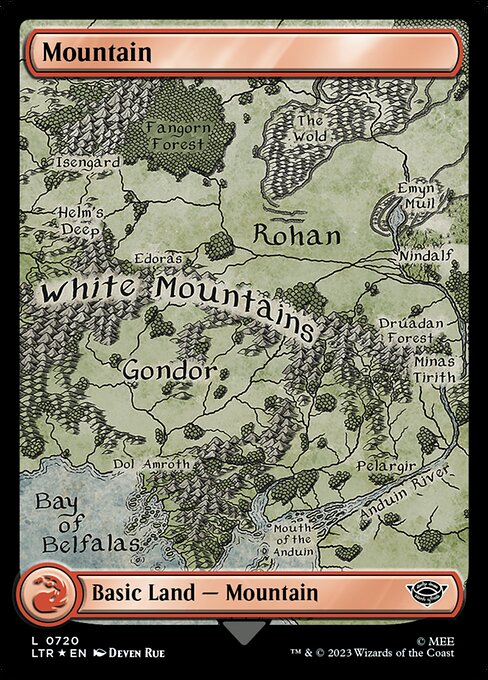 MTG Mountain LTR 720 Showcase Scrolls of Middle-earth Surge Foil