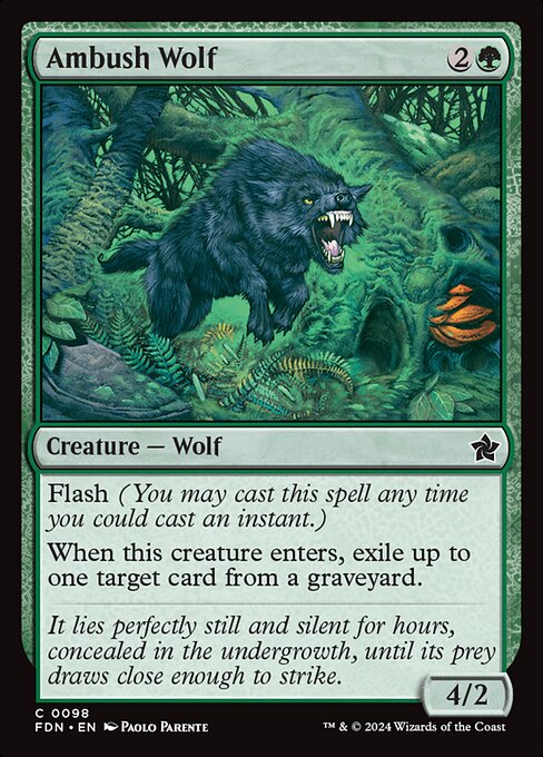 MTG Ambush Wolf FDN 098 Regular Foil