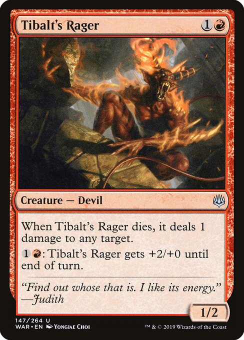 MTG Tibalt's Rager WAR 147 Standard Foil front