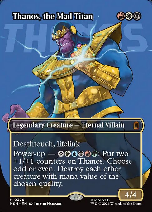 MTG Thanos, the Mad Titan MSH 376 Borderless Logo Nonfoil