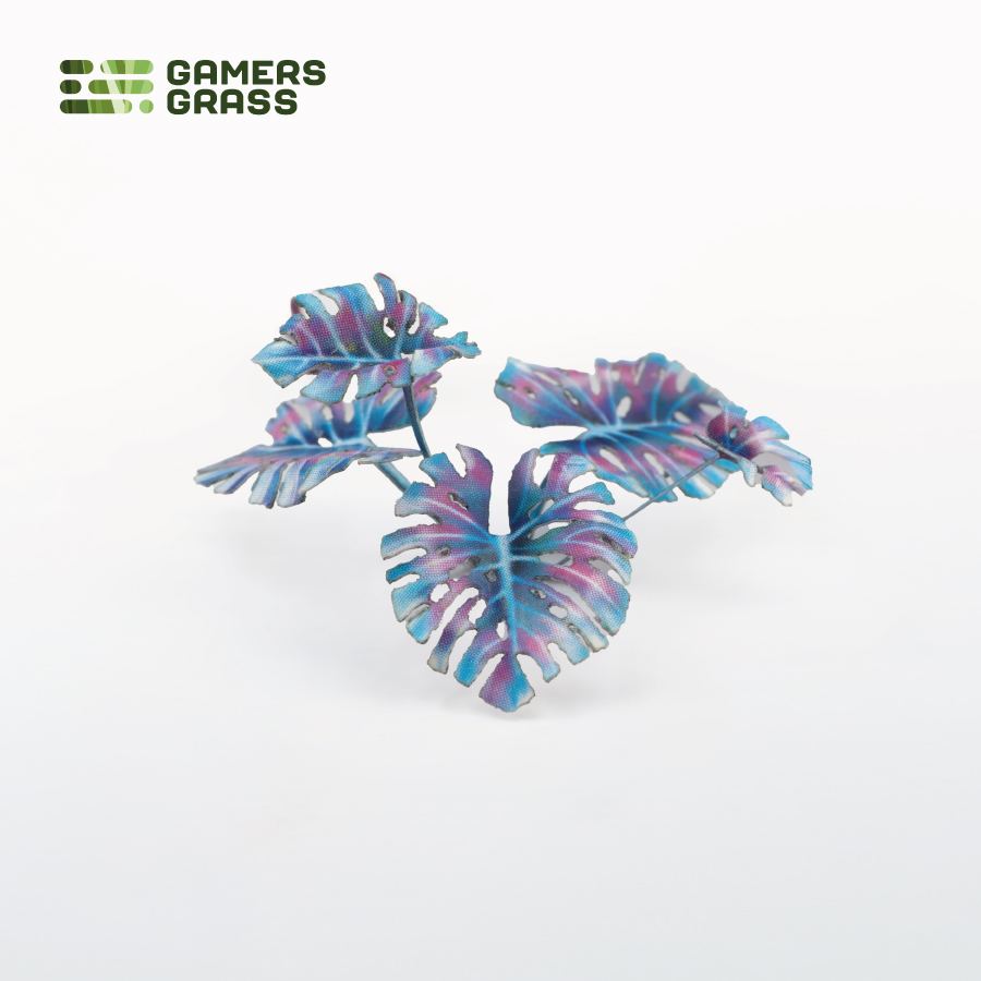 Close-up of an assembled Alien Monstera laser-cut plant showing realistic leaf shape, colour and fine cut details.