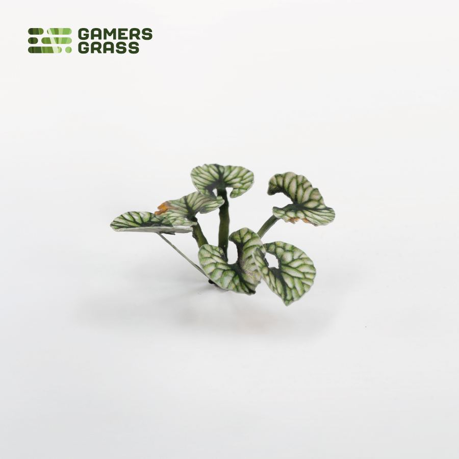 Close-up of an assembled Bugloss laser-cut plant showing realistic leaf shape, colour and fine cut details.