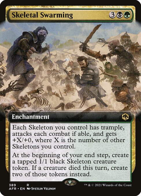 MTG Skeletal Swarming AFR 389 Extended Art Foil