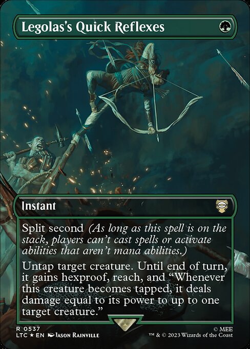 MTG Legolas's Quick Reflexes LTC 537 Showcase Ring Surge Foil