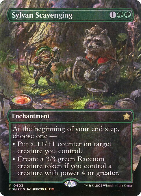 MTG Sylvan Scavenging FDN 403 Borderless Mana Foil