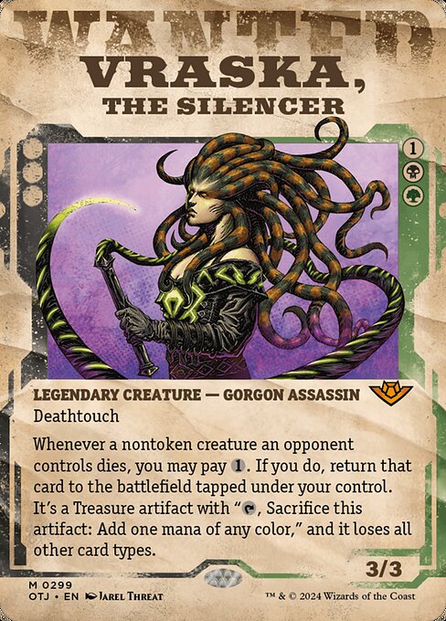 MTG Vraska, the Silencer OTJ 299 Wanted Poster Foil