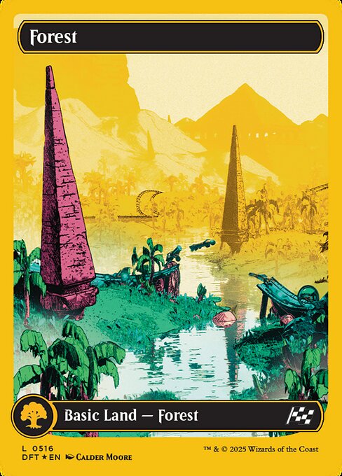MTG Forest DFT 516 Full-Art Panorama Basic Land First-Place Foil