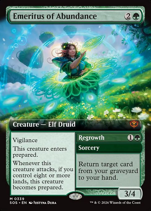 MTG Emeritus of Abundance // Regrowth SOS 339 Extended Art Nonfoil