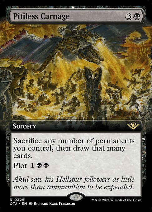 MTG Pitiless Carnage OTJ 326 Extended Art Foil