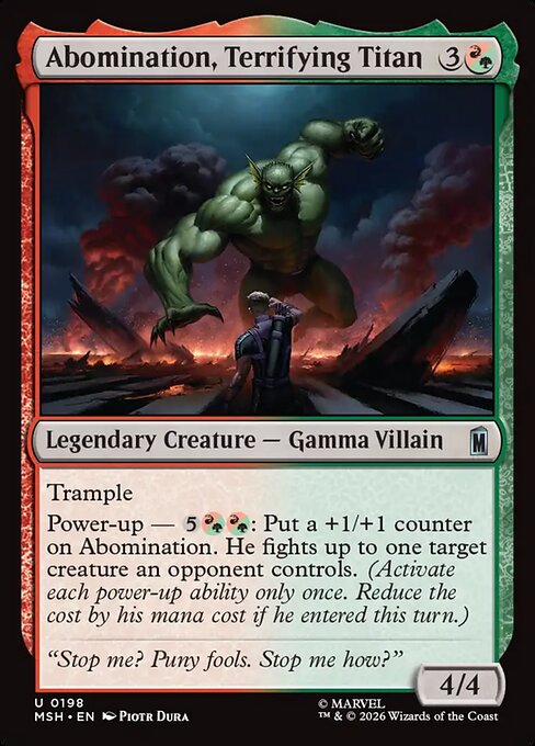 MTG Abomination, Terrifying Titan MSH 198 Regular Foil