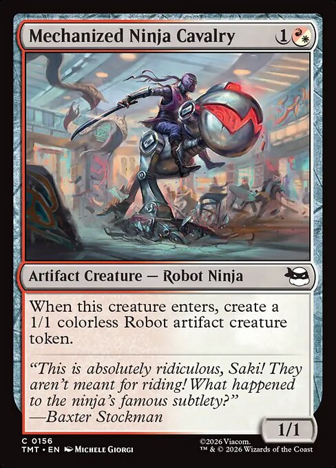 MTG Mechanized Ninja Cavalry TMT 156 Regular Foil