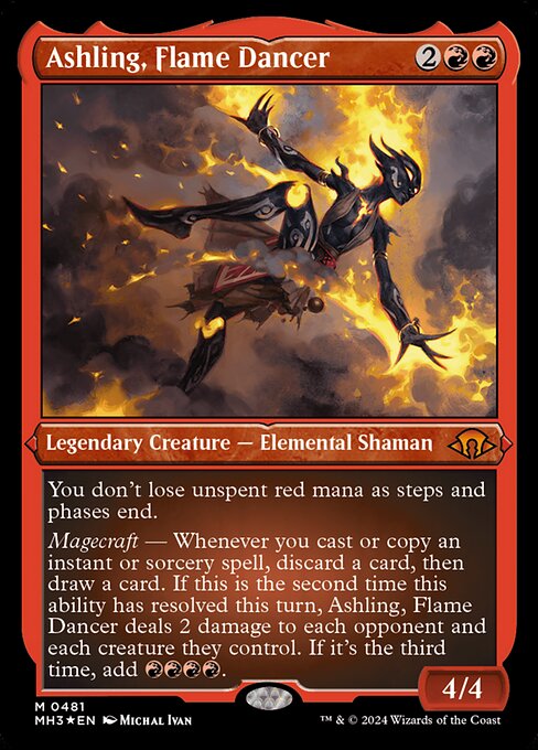 MTG Ashling, Flame Dancer MH3 481 Foil Etched Etched