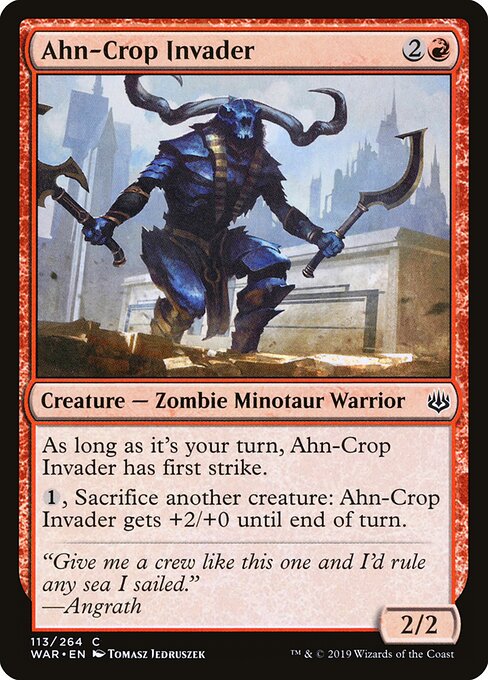 MTG Ahn-Crop Invader WAR 113 Standard Foil front
