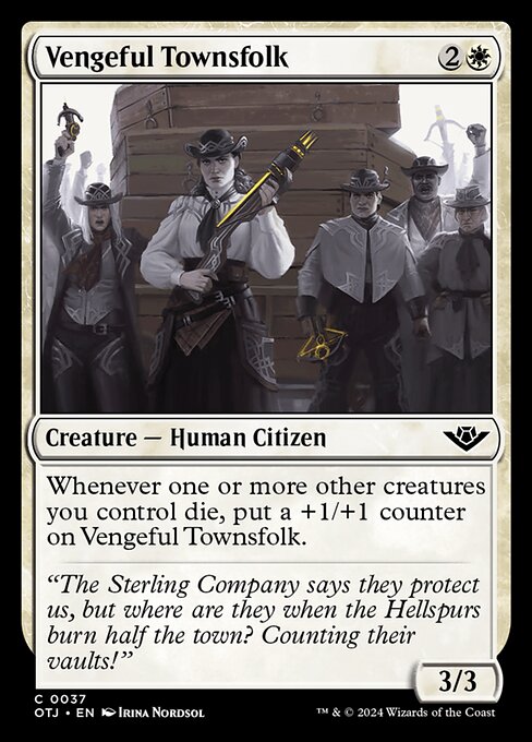 MTG Vengeful Townsfolk OTJ 037 Regular Foil