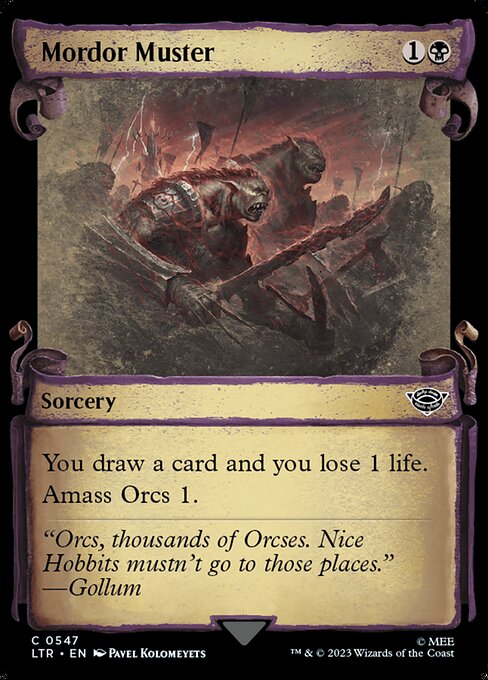 MTG Mordor Muster LTR 547 Showcase Scrolls of Middle-earth Silver Foil