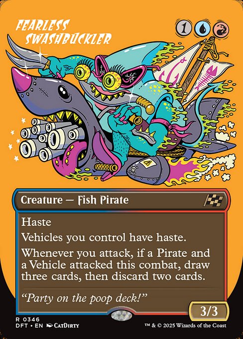 MTG Fearless Swashbuckler DFT 346 Borderless Rude Rider Nonfoil