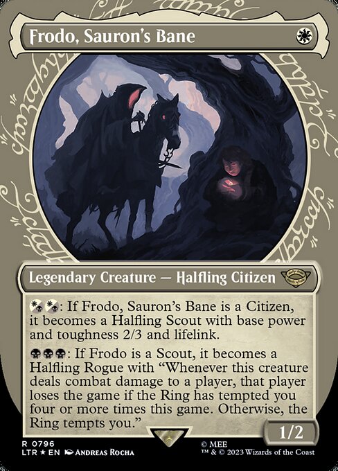 MTG Frodo, Sauron's Bane LTR 796 Borderless Surge Foil