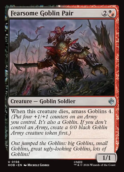 MTG Fearsome Goblin Pair HOB 156 Regular Nonfoil