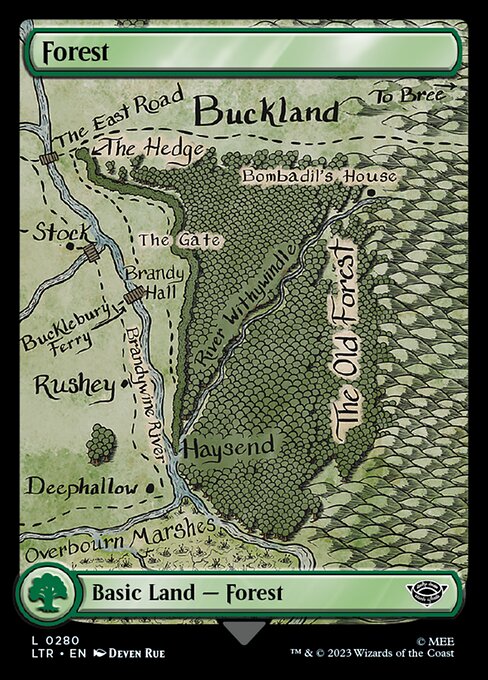 MTG Forest LTR 280 Full-Art Middle-earth Map Land Foil